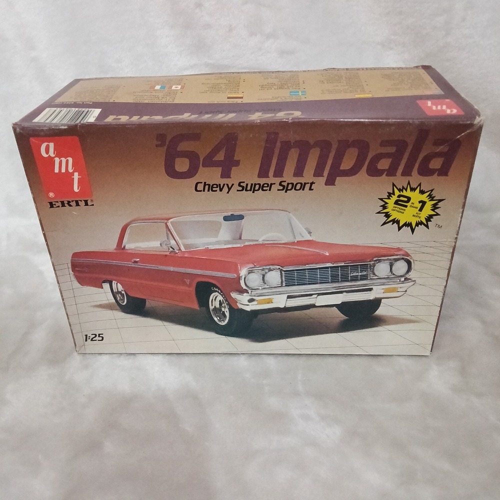 AMT Ertl 64 Impala Chevy Super Sport 2 in 1 Model Kit 1:25 Scale 6564 Red